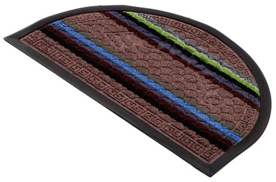  Коврик придверный, ворсовый с резиновой каймой, полукруг 40х60см