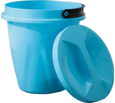 Ведро Лайт с крышкой голубое 5л "Радиан"