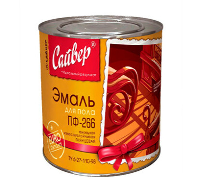 Эмаль д/пола ПФ-266 (золотистый) 1,8кг "Сайвер"