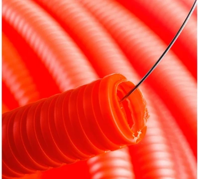 24499 Труба гофр.20мм ПВХ оранж. с зондом 