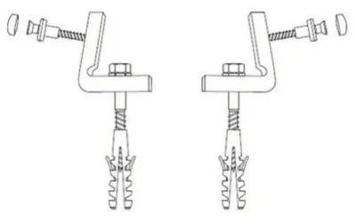 Крепление для скрытого крепежа к полу унитаза и биде 6х70мм 2шт