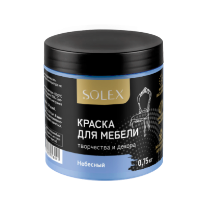 Краска д/мебели Небесный 0,75кг "SOLEX"