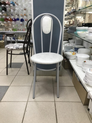 Стул Капля жемчуг крок./сер.хром