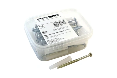 Набор белый дюбель 8х45+шур 5х70 п/гол.оцинк. 35шт