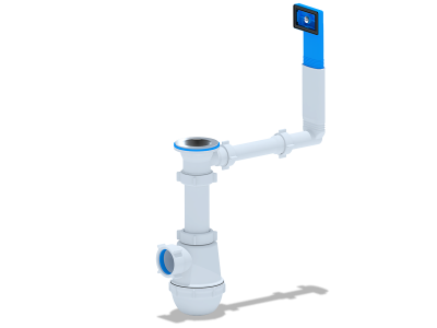 Сифон для кухни с переливом Ани Грот АО140 1 1/2"*40
