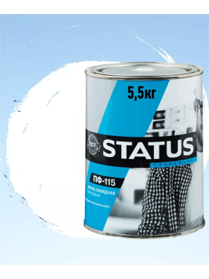 Эмаль ПФ-115 белая 5,5кг "STATUS"
