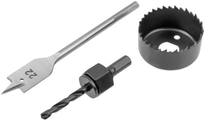 Сверла д/врезки замков 3шт 22/54 36349