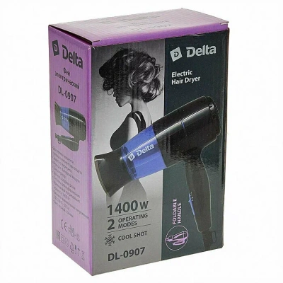 Фен Delta DL-0907 1400Вт черн/син.