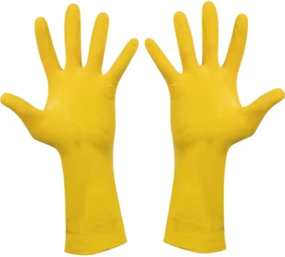 Перчатки латексные прочные "Чистый дом" М