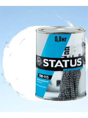 Эмаль ПФ-115 белая 0,8кг "STATUS"