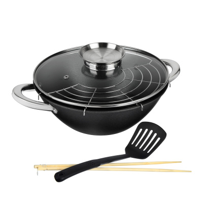 Казан чугун 28см 3,6л решетка+крыкрышка