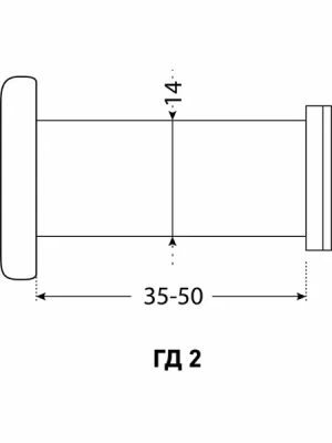 Глазок  АЛЛЮР ГД-2 БШт 35-50мм d=14мм золото 180гр