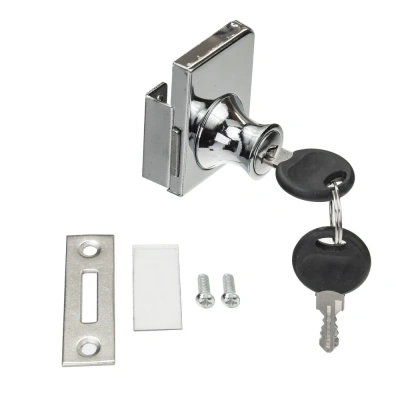 Замок мебельный  хром 805 (на 2 стекла)