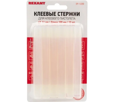 Клеевые стержни Rexant 12шт 11,3мм/100мм прозр.09-1220