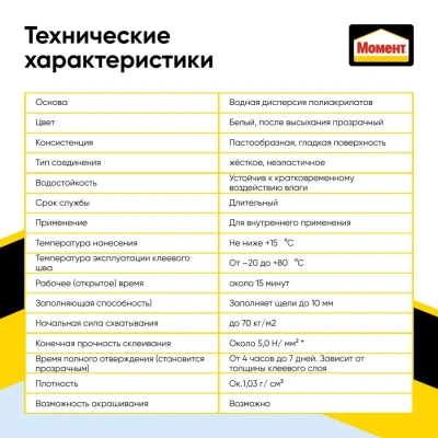 Клей Момент монтаж суперсил. прозр. 185г МВ-70 1317436