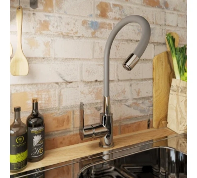Смеситель для кухни AVRORA Kitchen AV9002G серый излив