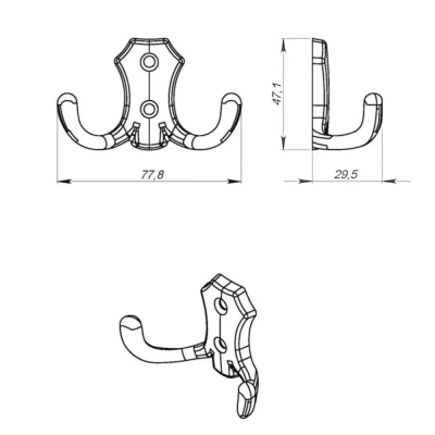 Крючок-вешалка Кунгур №16 хром
