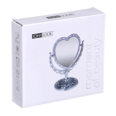 Зеркало настольное 2-стор.с увеличением, пластик, стекло , 16х14см 301-013