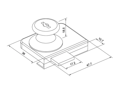 Замок мебельный  хром 805 (на 2 стекла)