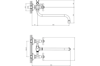 Смеситель для ванны DR54045 DECOROOM