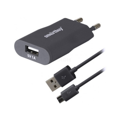 З/у SmartBuy 1USB+кабель microUSB 1A
