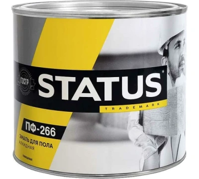 Эмаль д/пола  ПФ-266 золот,-корич,1,8кг"STATUS"