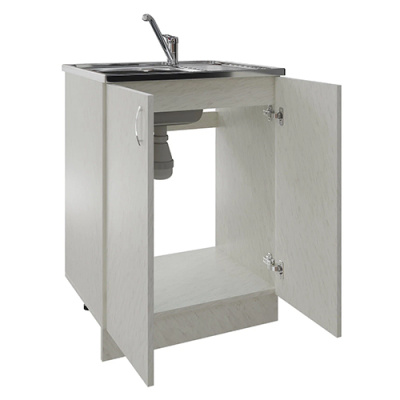 Тумба 600 белый мрамор 2х-створчатая