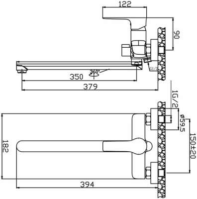 Смеситель для ванны AVRORA Line AV3130