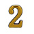Цифра дверная "2" золото пл. АЛЛЮР