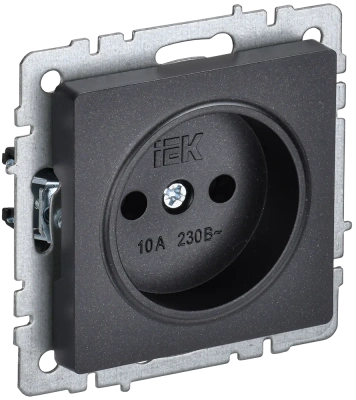Розетка 1СП б/з мех. 10А черн. BR-R10-10-K02-F Brite