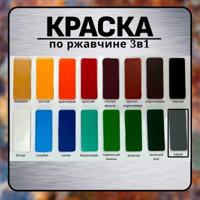 "Радуга" Грунт-эмаль 3в1 серый 0,9кг