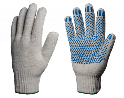 Перчатки х/б с ПВХ "Точка" 5нитей Бирск