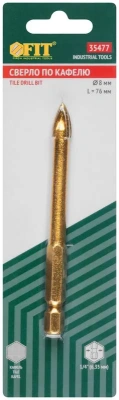 Сверло по кафелю 4гр титан.8мм под биту 35477