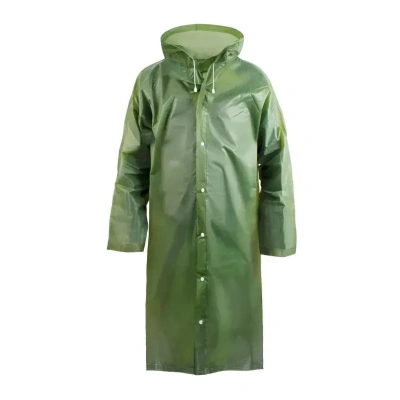 Дождевик (плащ на кнопках) 75*120см зеленый капюшон Komfi"