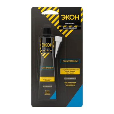 Герметик Силик. Санитар. "ЭКОН" (прозрач) 60мл