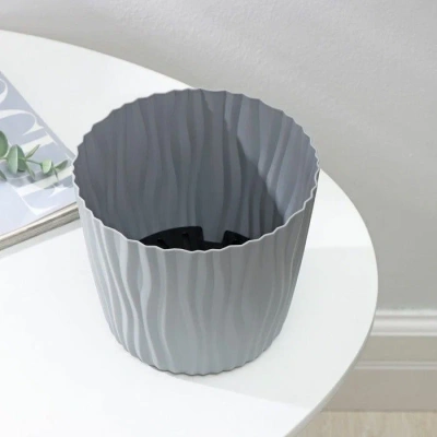 Горшок д/цветов Волна 2л с вкладышем (серый) 