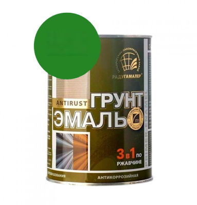 Грунт-эмаль 3*1 (париж.зелень) 0,9кг "Радуга"