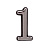 Цифра Большая пластик "1" хром