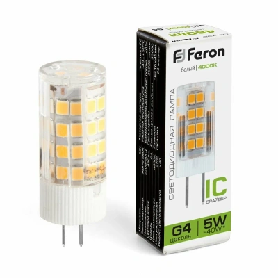 Лампа FERON  5W G4 230B бел.