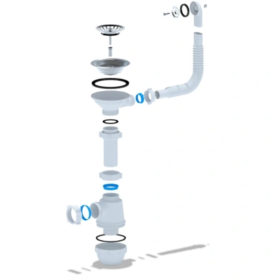 А0142Сифон для кухни Ани 3 1/2"*40 с жестким переливом