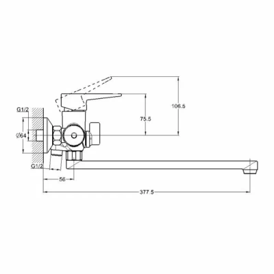 Смеситель для ванны GLAUF NUD7-A045YW белый