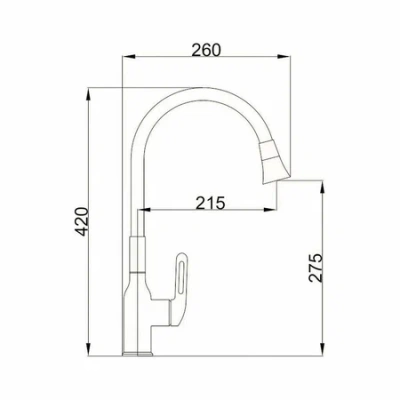 Смеситель для кухни HB73823-8 гибкий гусак, белый