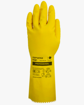 Перчатки защитный КЩС латексная М желтый (555КHSC)