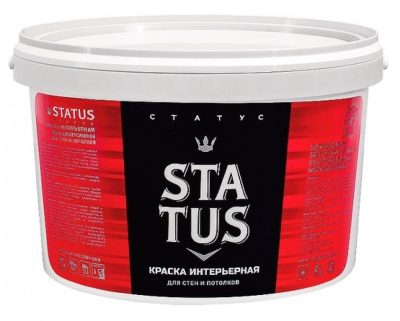 Краска В/Д-АК интерьерная моющая. 13кг "STATUS"