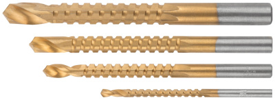 Сверло-фреза универ титановое покрытие набор 4шт 36414