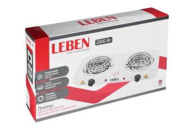 Эл.плитка 2-конф.Leben спираль150мм 2кВт F011 475-037