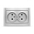 Розетка 2СП Бриллиант серебро 7949766