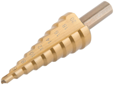 Сверло ступенчатое HSS по металлу 9ступеней 4-20мм 36382М