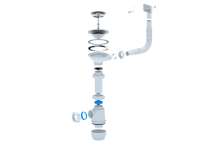 С0145Сифон Ани 31/2"*40 с жестким переливом