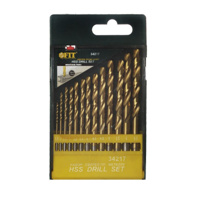Набор сверл по металлу HSS титан.покрытие 1,5 - 6,5мм  13шт 34217